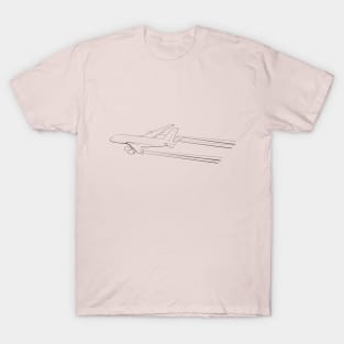 Airbus A380 line art T-Shirt